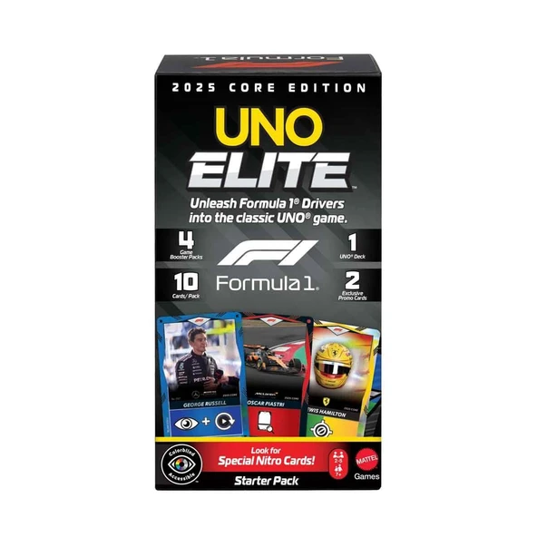 UNO Elite F1 Kartlar Başlangıç Paketi - 112 Klasik ve 40 Elite Hareket Kartlı Set ürün görseli 1