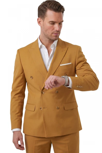 DeepSEA Erkek Premium Collection İtalyan Kesim Likralı Kruvaze Takım Elbise 2600643 ürün görseli 1