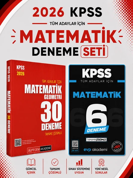 Pegem 2026 KPSS Matematik Deneme & KPSS Matematik 6 Deneme Evp Akademi Seti ürün görseli 1