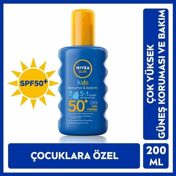 Nivea Sun Çocuk SPF50+ Nemlendirici Güneş Spreyi 200 ml ürün görseli 1