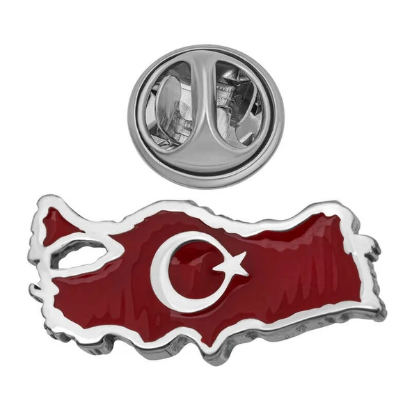 Gümüş Türkiye Haritası Rozet ürün görseli 1