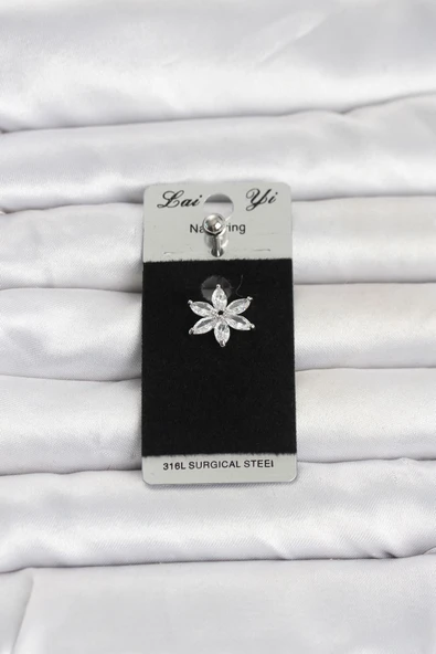 316L Cerrahi Çelik Lotus Model Göbek Piercing ürün görseli 1