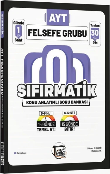 AYT Felsefe Sıfırmatik Konu Anlatımlı Soru Bankası Ders Platosu ürün görseli 1
