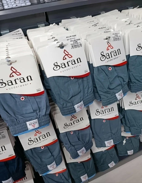 Saran Erkek Havlu Bel Pamuk'lu Boxer 3104 - 5 Adet  2XL Füme ürün görseli 1