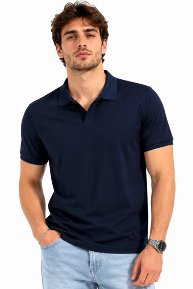 Erkek Polo Yaka Kısa Kollu Tişört Regular Kalıp T6103 BGL-ST05548 ürün görseli 1