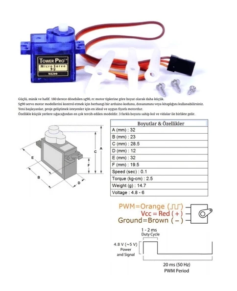 Servo Motor (SG90) - Resim 3