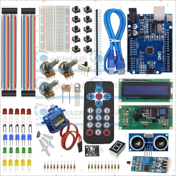 MESLEK LİSESİ ROBOTİK KODLAMA DERSİ ARDUİNO UYGULAMA EĞİTİM SETİ ürün görseli 1