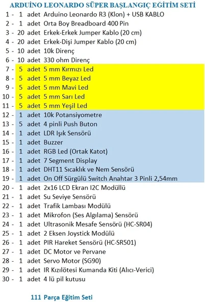 Arduino Leonardo Süper Başlangıç Seti - Resim 2