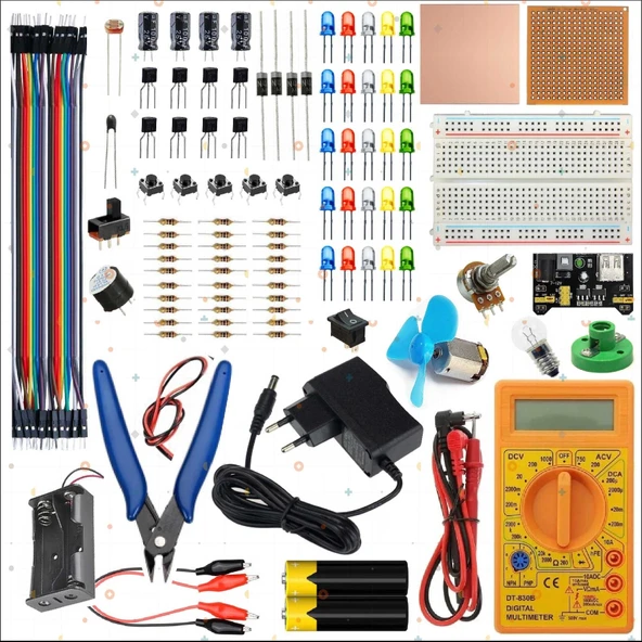 Breaboard Temel Elektrik ve Elektronik Eğitim Full Set DT830D Multimetre Yankeski ürün görseli 1
