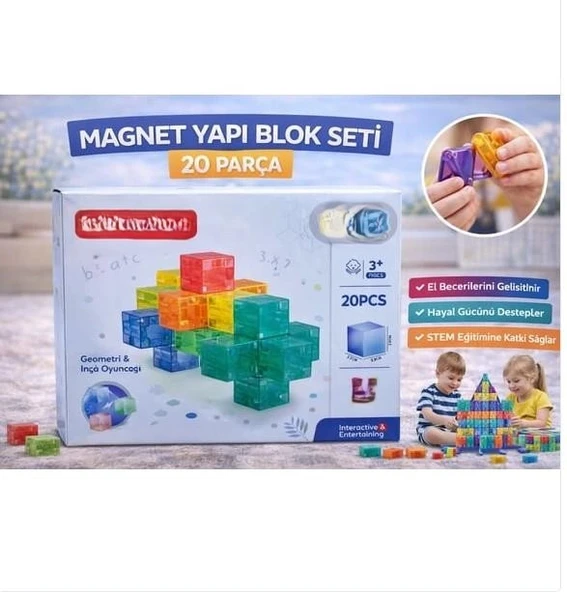 SH59837 MAGNET KÜP YAPI BLOK SETİ 20 PARÇA ürün görseli 1