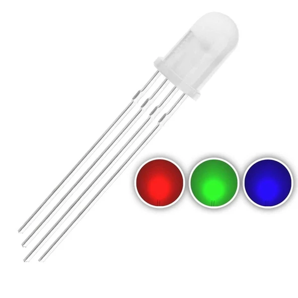 5 adet 5mm RGB Led (Ortak Anot) ürün görseli 1