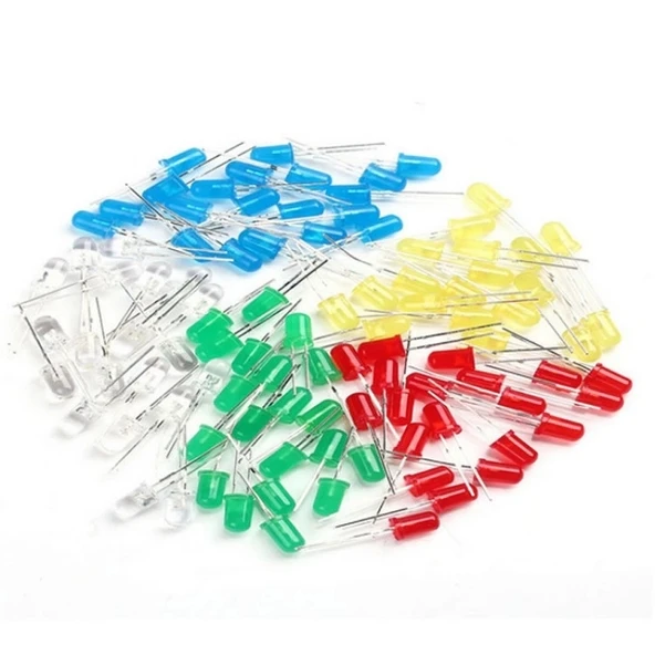 25 adet 5 mm LED (5 farklı renkte) ürün görseli 1