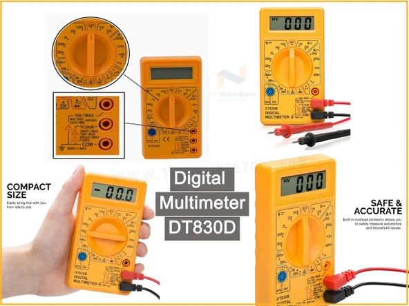 BREADBOARD TEMEL ELEKTRONİK SETİ +DT830D MULTİMETRE + YANKESKİ - Resim 3