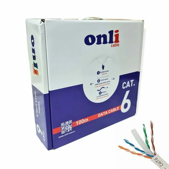 U-Utp 23 Awg Cca 100 Metre Cat6 Kablo ürün görseli 1