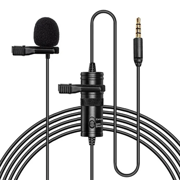 Nevamel ALLY 3.5MM Universal Lavalier Kablolu Yaka Mikrofonu 6 Metre-(5775) ürün görseli 1