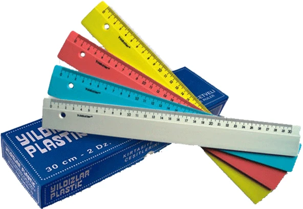 Beş Yıldızlar Standart Cetvel Plastik Renkli 30 Cm 070 (24 Lü Paket) ürün görseli 1