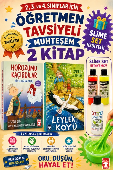 TİMAŞ 2,3. ve 4.Sınıflar İçin Horozumu Kaçırdılar-Leylek Köyü (SLİME SET HEDİYELİ) ürün görseli 1