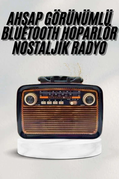 Nevamel Bluetooth Hoparlör Ahşap Renk Vintage Işıklı Nostaljik Radyo Fm Ahşap Görünümlü ürün görseli 1