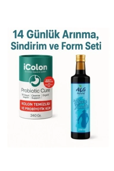 Black Natural iColon Probiyotik Kür + Mavi Kadın Detoks Suyu | 14 Günlük Kolon Temizliği, Sindirim Destek Seti ürün görseli 1
