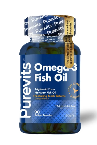 Purevits Advanced Omega-3 Yüksek Oran Epa Dha 1000 Mg - Balık Yağı - 90 Adet Soft Jel ürün görseli 1