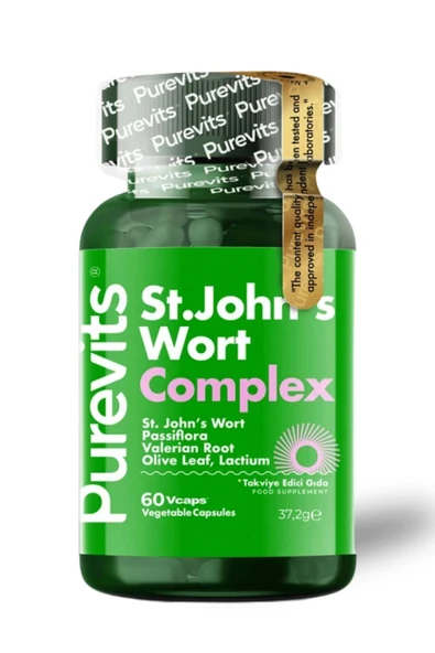 Purevits St. John's Wort - Sarı Kantaron & Passiflora - 60 Adet Vegan Kapsül ürün görseli 1