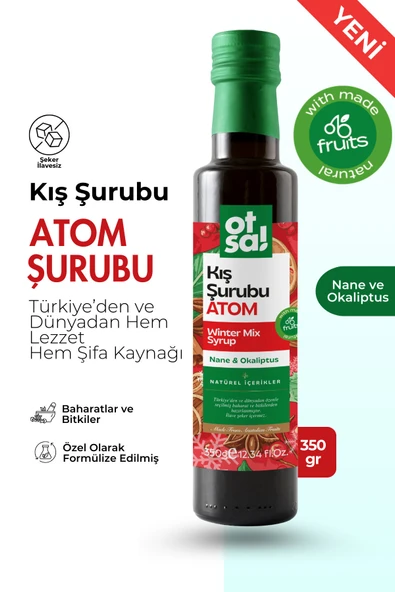Otsa Atom Kış Şurubu Kozalak Pekmezi, Zencefil, Ekinezya ve Bitki Ekstraktları İçeren Doğal Karışım 350g ürün görseli 1