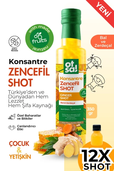 Otsa Ginger Shot, Portakal, Limon, Bal Ve C Vitamini Içeren Doğal Karışım Zencefil Shot 350g ürün görseli 1