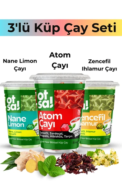 Otsa 3x Doğal Enerji Nane Ferahlığı, Limon Tazeliği, Zencefil Ve Zerdeçallı Şifalı Bitki Çayları ürün görseli 1