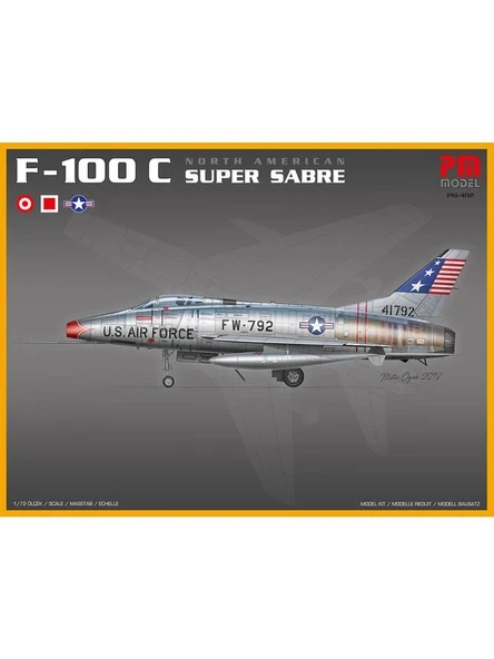 Pm Model North American F-100 C Super Sabre Pm Model Avcı-Bombardıman Uçağı Demonte Plastik Maketi ürün görseli 1