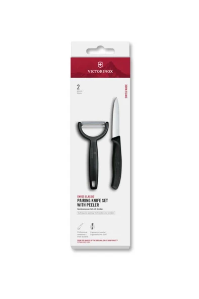 Victorinox VCT-7613329191958-VT 6.7113.22-Victorinox 6.7113.22 Swiss Classic 2li Bıçak ve Soyacak Set, Siyah ürün görseli 1