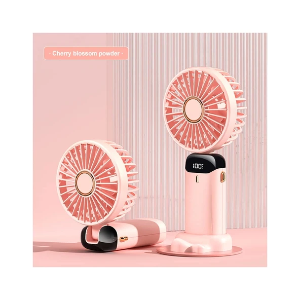 Nevamel® FENY FN-F30 PEMBE 3 Kademeli Hız Katlanabilir Gövde LCD Gösterge Elde Kullanım Dahili 1200mAh Bataryalı Type-C ürün görseli 1