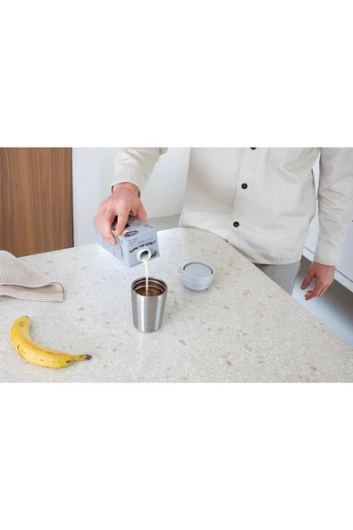 Brabantia MAKE & TAKE LIGHT GREY PASLANMAZ ÇELİK TERMOS BARDAK 200ML - Resim 5