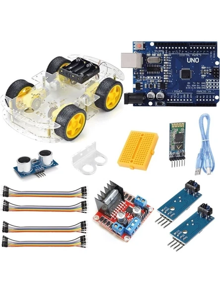 Arduino 4wd Araç Seti Bluetooth ürün görseli 1