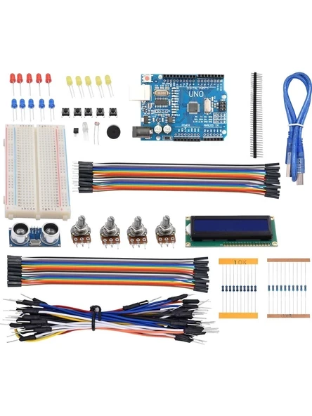 Arduino 124 Parça Uno R3 Robotik Kodlama Uygulamaları Süper Başlangıç Proje Eğitim Seti ürün görseli 1