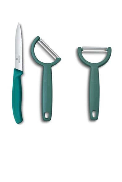 Victorinox VCT-YEŞİL SOYACAK VE BIÇAK 3'LÜ SET ürün görseli 1