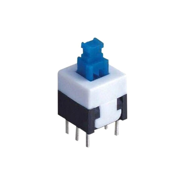6 Pin Kilitli On Off Anahtar Mavi (8x8mm) Micro Switch Push Button ürün görseli 1