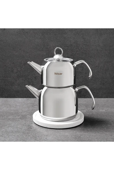 Hisar Satürn Mini Çelik Çaydanlık Cam Kapak - Resim 3
