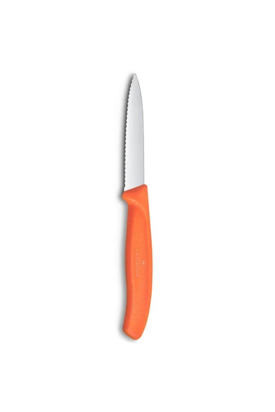 Victorinox 6.7639.C1 Paslanmaz Çelik Tırtıklı Soyma Bıçak 8 cm Turuncu ürün görseli 1