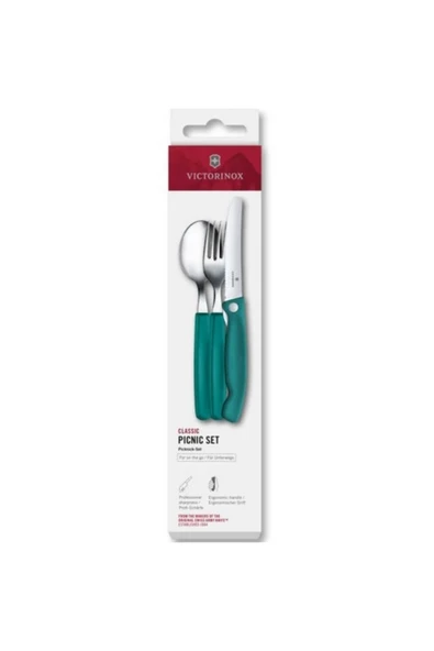 Victorinox 6.7194.3FC1 Swiss Classic 3lü Piknik Seti - Yeşil ürün görseli 1