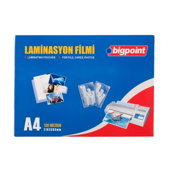 Bigpoint BP694-100 Laminasyon Filmi A4 100 Mikron 100'lü Kutu ürün görseli 1