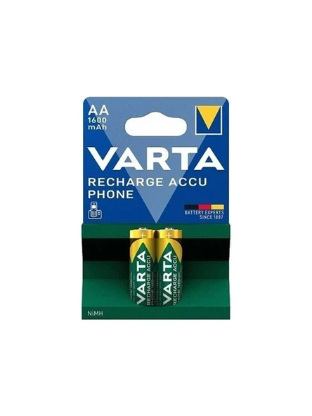 Varta 58399 Phone 1600 mAh AA Ni-Mh Şarj Edilebilir Kalem Pil 2'li ürün görseli 1