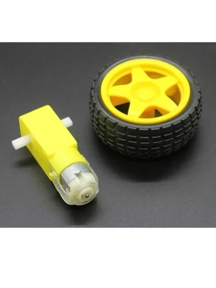 Arduino 6V 250 RPM Robot Tekerlek ve DC Motor Seti ürün görseli 1