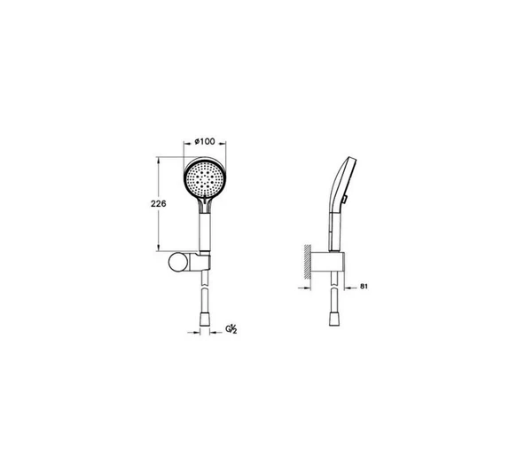 Artema Base Round 3F El Duşu Takımı Krom A45906 - Resim 2