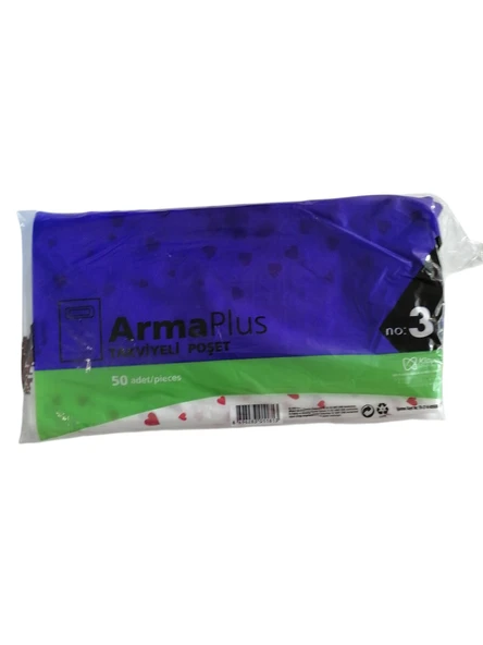 Arma Plus Takviyeli Poşet No:3 Kalp Desenli ürün görseli 1
