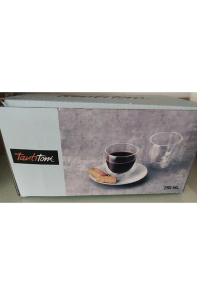 Tantitoni -8695835411033-SOFT CAM24010BS2--BOROSİLİKAT CAM 2Lİ ÇİFT CİDARLI BARDAK SETİ 250ML ürün görseli 1