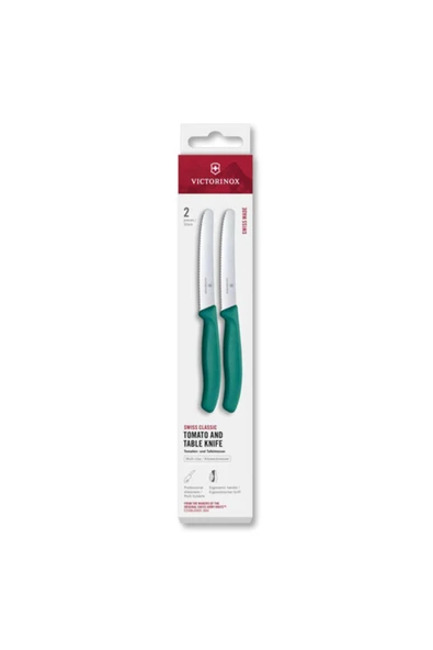 Victorinox 6.7834.2C1 2li 11cm Tırtıklı Domates Bıçağı, Yeşil ürün görseli 1