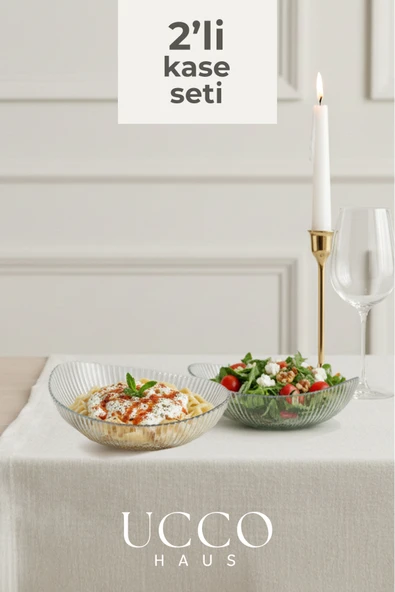 UCCO 2 ADET 21cm Paris Oval Kase Seti - Salata Meyve Kasesi - Sunumluk Şık Pinterest Tabak ürün görseli 1