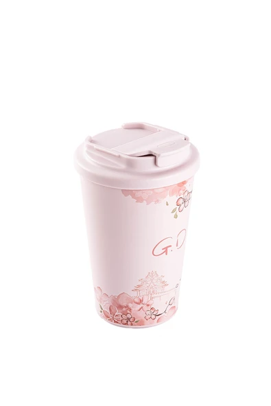 Tantitoni KAKE PEMBE SAKURA DESENLİ PASLANMAZ ÇELİK TERMOS BARDAK 380ML ürün görseli 1