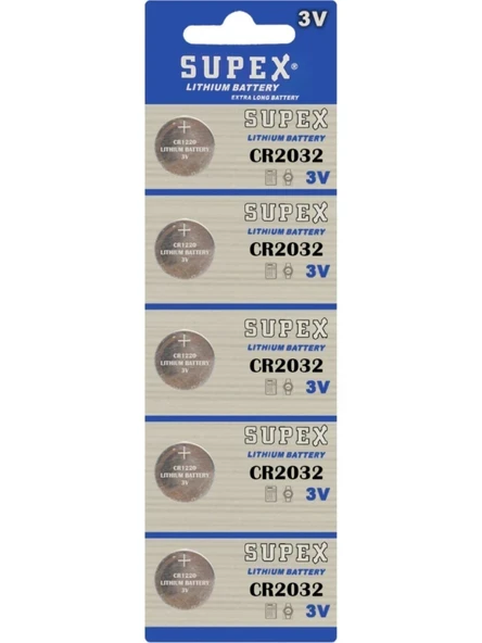 Supex CR2032 3V Tartı Terazi Baskül Pili 5'li Blister ürün görseli 1