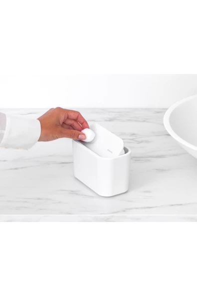 Brabantia Beyaz Plastik Küçük Çöp Kutusu 15x8.6x9.9cm, Pratik ve Şık Tasarım ürün görseli 1